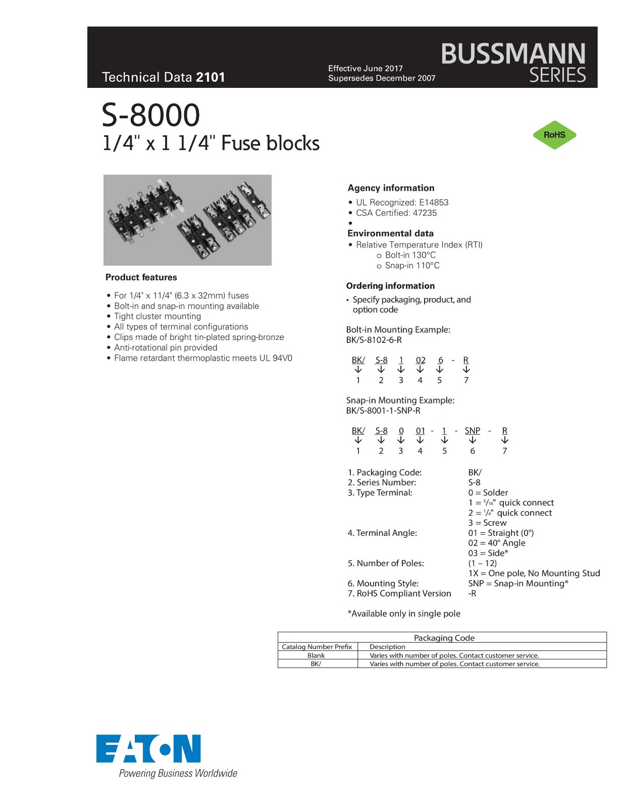 BK-S-8202系列6*30熔斷器座參數
